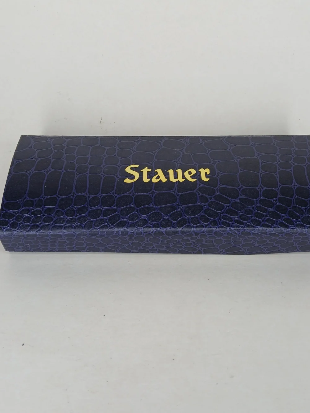 ​Stauer Men's Mechanical Skeleton Watch Blue Hands Leather Strap 3ATM Box 19891